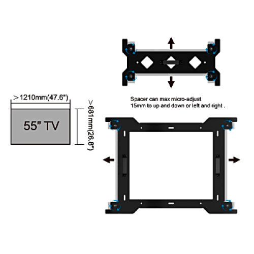 Espaciador Para Montaje De Videowall en Pared |Compatible con Pantallas de 55 Espaciador Para Montaje De Videowall en Pared |Compatible con Pantallas de 55