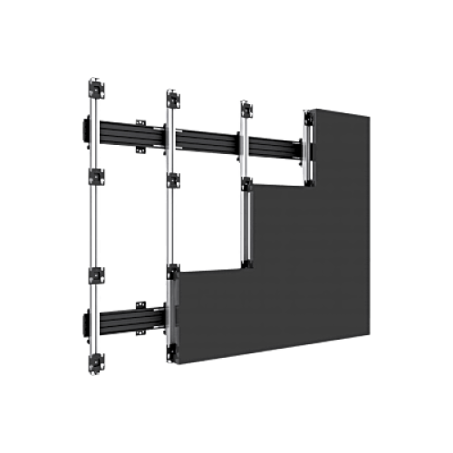 Accesorio_ Riel de Aluminio con longitud de  2380mm| Compatible con estructura para Videowall |  Diseño Modular |  Incluye Tapas de Riel