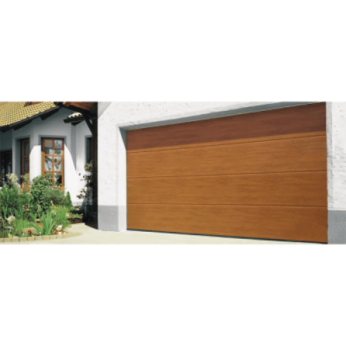 Sección para puerta de Garage / Linea Central / Imitacion MADERA / Golden Oak / Para GARAGE107 / Estilo Americana.
