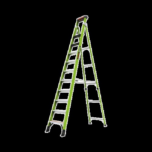 Escalera de 3.65 m Capacidad máxima de 170 Kg, inclinada, de fibra de vidrio con almohadilla de pared giratoria.