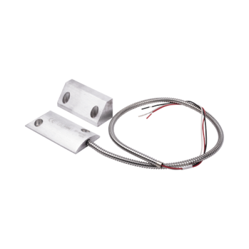 Contacto Magnético para Piso, Salida Dual NC/NA, GAP 65mm, Cubierta de Aluminio con 55cm de Cable Blindado