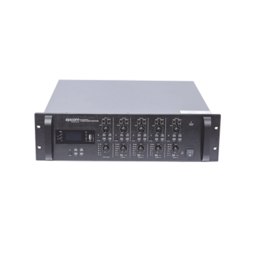 Mezclador Amplificador de Audio - 4 zonas de 240W RMS Hasta 960W | 4 Canales | 5 Entradas | MP3 Tuner USB/SD | 1 Entrada de Micrófono 