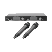 Kit de Microfonía inalámbrico | 2 Micrófonos de mano | Receptor UHF | Pantalla LCD | 200 Canales | Gran cobertura