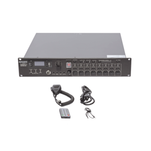 Controlador de Evacuación Por Voz | 500 W | 8 Zonas independientes | 4 entradas de audio y 2 entradas de micrófono Controlador de Evacuación Por Voz | 500 W | 8 Zonas independientes | 4 entradas de audio y 2 entradas de micrófono