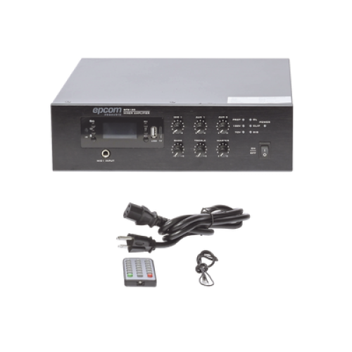 Mini Amplificador de Audio Mezclador | 120W RMS | Sistema 70/100V | MP3 | Tuner | Bluetooth | Musica ambiental y Voceo