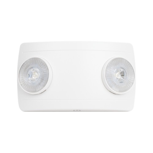 Luz de Emergencia Dual LED ultra compacta/150 lúmenes/Luz fría/Batería de Respaldo Incluida/Botón de test.