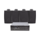 KIT de Amplificador de 120W para Escritorio | 4 Altavoces de Pared color Negro 2.5W - 20W | Sistema 70/100V