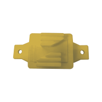 Aislador de Paso color Amarillo reforzado para cercos eléctricos, resistente al clima extremoso
