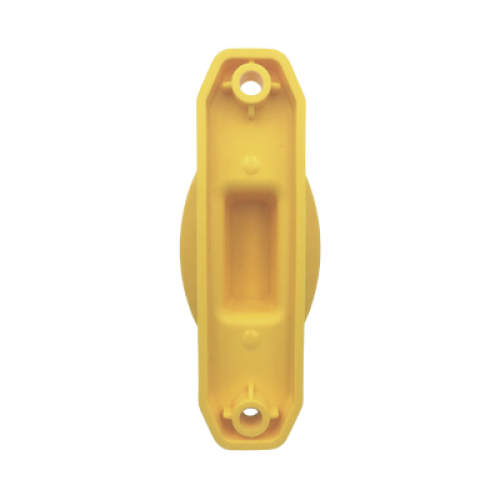Aislador de Paso color Amarillo reforzado para cercos eléctricos, resistente al clima extremoso