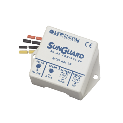 Controlador de Carga Solar PWM SunGuard 4.5 A / 12 VCC / Compensación de Temperatura / 100% Estado Sólido / -40°C a +85°C
