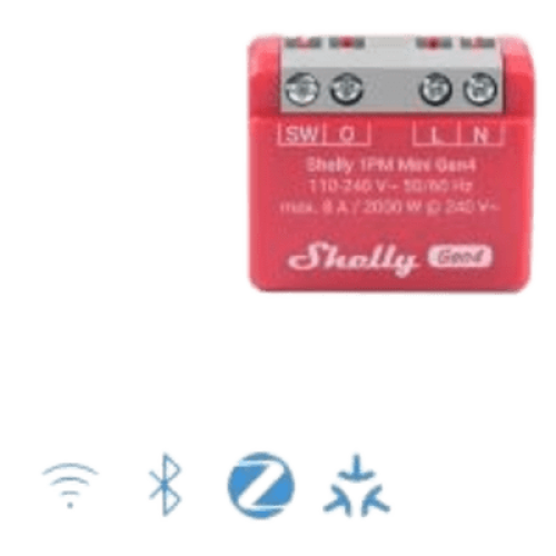 Mini Interruptor inteligente Wi-Fi 2.4 / medición de consumo, /1 canal 8A 110-240 / compatible con asistentes de voz