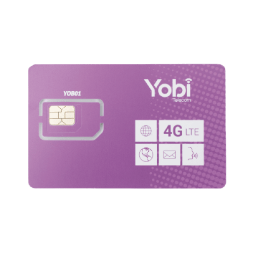 SIM Yobi para dispositivos móviles 3G/4G con recarga de 3.5GB cada mes durante 1 año de servicio (solo datos)