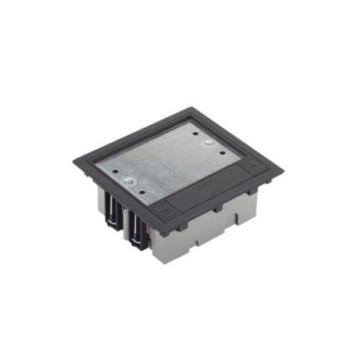 Caja de Suelo Simon Serie S / Para Voz, Datos o Contactos Eléctricos / Capacidad para 2 Módulos / Con Registro Integrado para Fijación en Concreto / Profundidad Ajustable de 70 a 100 mm (2.76 a 3.94 pulgadas) / Alta Resistencia Mecánica y Térmica