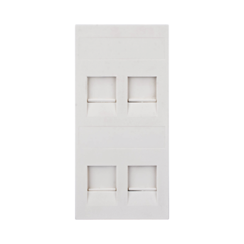 Placa Plana de Voz y Datos con Guardapolvo para 4 RJ45 / Color Blanco / 4 Puertos para Jacks Keystone / Compatible con Cajas de Pavimento SM-CPAV-2 y SM-CPAV-4 / Modelo S76C/9 Placa Plana de Voz y Datos con Guardapolvo para 4 RJ45 / Color Blanco / 4 Puertos para Jacks Keystone / Compatible con Cajas de Pavimento SM-CPAV-2 y SM-CPAV-4 / Modelo S76C/9