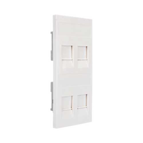 Placa Plana de Voz y Datos con Guardapolvo para 4 RJ45 / Color Blanco / 4 Puertos para Jacks Keystone / Compatible con Cajas de Pavimento SM-CPAV-2 y SM-CPAV-4 / Modelo S76C/9 Placa Plana de Voz y Datos con Guardapolvo para 4 RJ45 / Color Blanco / 4 Puertos para Jacks Keystone / Compatible con Cajas de Pavimento SM-CPAV-2 y SM-CPAV-4 / Modelo S76C/9