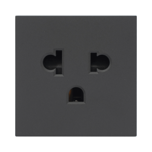 Módulo para Tomacorriente Euroamericano / Color Grafito / 45x45 mm (1.77 x 1.77 Pulgadas) / Compatible con Torres y Cajas para Escritorio de la Marca Simon