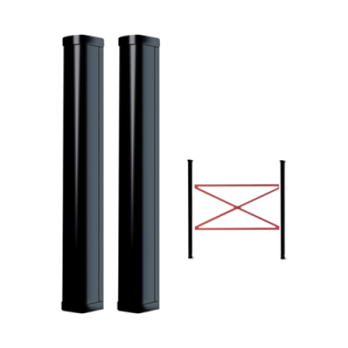 Detector Fotoeléctrico de 100 cm de Altura / Tipo Cortina para Detección Perimetral / Baterías de respaldo / Cobertura de 100 metros en exterior / Alimentación a 110/220VAC / 100 cm de Alto