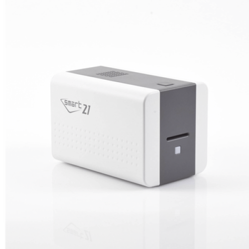 Impresora de Tarjetas Semi- automática SMART21 / Ingreso de Tarjetas Manual/Incluye Ribbon, Software y 100 Tarjetas PVC