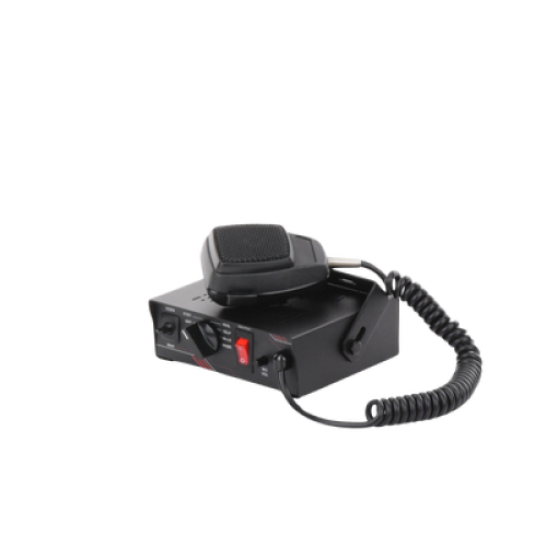 Sirena Vehicular de 100W de Potencia, Con Switch Giratorio de 6 posiciones y Micrófono Integrado de Uso Rudo