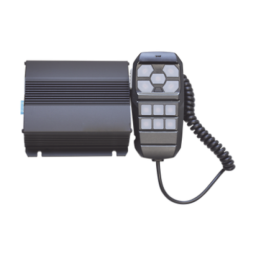 Sirena Vehicular de 100W de Potencia, Con Controlador Unimando Para Control de Tonos, 4 Salidas Auxiliares y Microfono