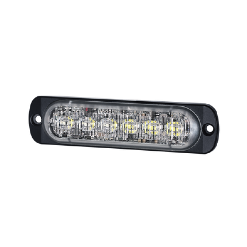 Luz Auxiliar de 12 LED, Rojo/Azul, SAE, Bisel Negro, Lente Transparente