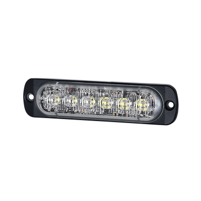Luz Auxiliar de 12 LED, Rojo/Azul, SAE, Bisel Negro, Lente Transparente