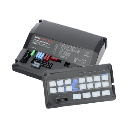 Sirena Vehicular de 200W de Potencia, Con Controlador de Panel Deslizante de 19 botones, indicador de flecha de tráfico de 6 LED, 12 Salidas Auxiliares