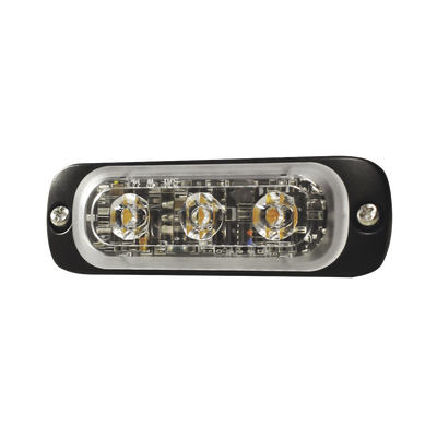 Luz Auxiliar de 3 LED, Ambar, SAE, 12-24 Vcd, Lente transparente