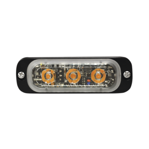 Luz Auxiliar de 3 LED, Azul, SAE, 12-24 Vcd, Lente transparente