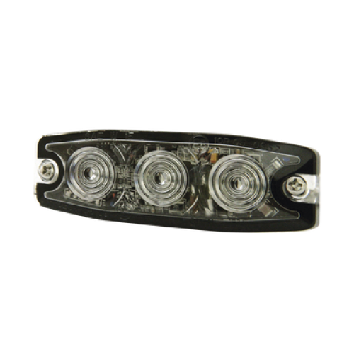 Luz Auxiliar de 3 LED, ámbar, SAE Clase I, Lente transparente