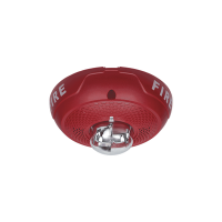 Bocina con Lámpara Estroboscópica, Montaje en Techo, Color Rojo, Nuevo Diseño Moderno y Elegante y Menor Consumo de Corriente