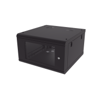 Gabinete de Pared con Puerta de Cristal Templado, 635 mm de Profundidad, 6U Rack de 19 in, Acero Reforzado