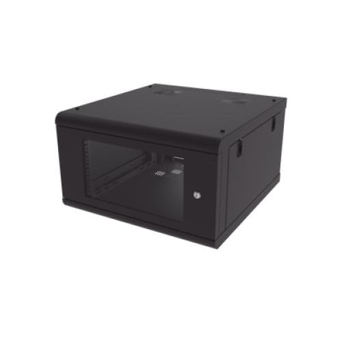 Gabinete de Pared con Puerta de Cristal Templado, 635 mm de Profundidad, 6U Rack de 19 in, Acero Reforzado