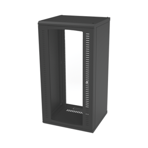 Gabinete para Montaje en Pared, Puerta de Cristal Templado, Cuerpo Fijo con Rack 19