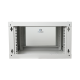 Gabinete de Pared de 6U con Puerta de Cristal Templado, 455 mm de Profundidad Total, Rack de 19'', Acero Reforzado Color Gris Mate