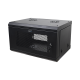 Gabinete de Pared de 6U con Puerta Perforada, 455 mm de Profundidad Total, Rack de 19'', Acero Reforzado Color Negro