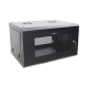 Gabinete de Pared de 6U con Puerta Perforada, 455 mm de Profundidad Total, Rack de 19'', Acero Reforzado Color Negro