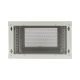 Gabinete de Pared de 6U con Puerta Perforada, 455 mm de Profundidad Total, Rack de 19'', Acero Reforzado Color Gris Mate