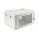 Gabinete de Pared de 6U con Puerta Perforada, 455 mm de Profundidad Total, Rack de 19'', Acero Reforzado Color Gris Mate