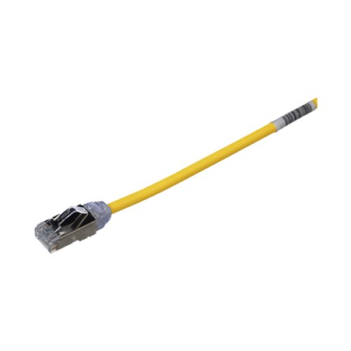 Patch Cord Cat6A, Diametro Reducido 28 AWG, Blindado S/FTP, CM/LS0H, 20 cm (7.87 Pulgadas), Color Amarillo Patch Cord Cat6A, Diametro Reducido 28 AWG, Blindado S/FTP, CM/LS0H, 20 cm (7.87 Pulgadas), Color Amarillo