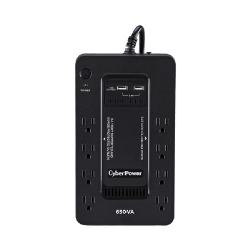 UPS de 650 VA/390 W, Topología Standby con Modo Ahorrador ECO, Entrada 120 Vca NEMA 5-15P, Con 8 Tomas NEMA 5-15R UPS de 650 VA/390 W, Topología Standby con Modo Ahorrador ECO, Entrada 120 Vca NEMA 5-15P, Con 8 Tomas NEMA 5-15R