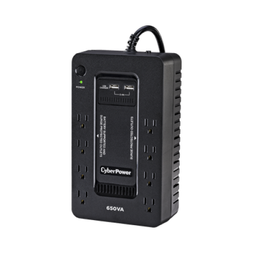 UPS de 650 VA/390 W, Topología Standby con Modo Ahorrador ECO, Entrada 120 Vca NEMA 5-15P, Con 8 Tomas NEMA 5-15R UPS de 650 VA/390 W, Topología Standby con Modo Ahorrador ECO, Entrada 120 Vca NEMA 5-15P, Con 8 Tomas NEMA 5-15R