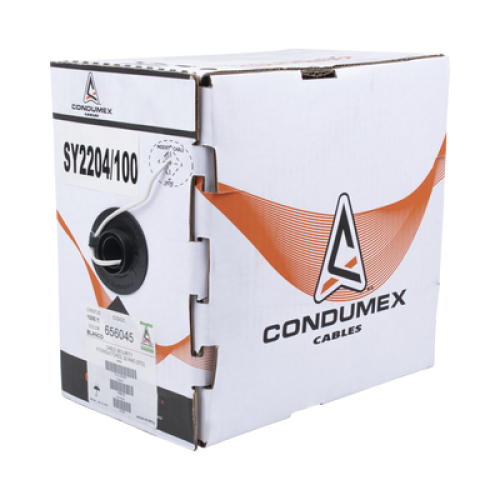 Bobina de 305 Metros (1000 Pies) / Cable de Cobre / 4 x 22 AWG / Tipo Alarmas UL / Para Interior / Color Blanco / Para Aplicaciones de Alarmas de Intrusión / Interfonos / TV Porteros / y Multi-Propósito / Hecho en México