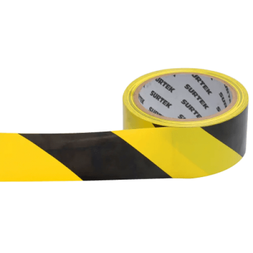 Cinta de Señalización / Adhesivo Acrílico / Espesor 0.105 mm / Colores Amarillo-Negro / Ancho 48 mm / Largo 18 m / Alta Visibilidad