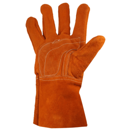 Guantes de Carnaza Largo/ Refuerzo en Palma / Resistente a Abrasión y Temperaturas Moderadas.