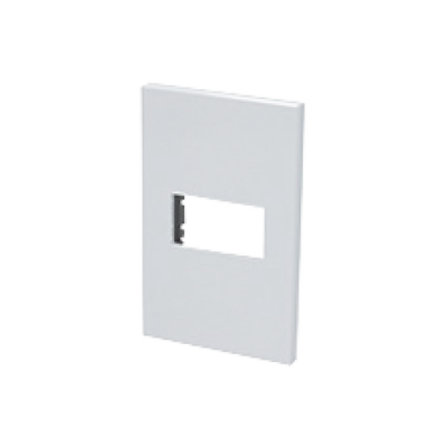 Placa de policarbonato con base de acero para 1 módulo 1/3 color blanco.