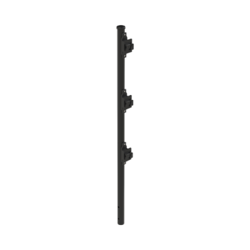 Poste de Paso Negro de 0.75m para Cerca Electrificada. Tubo Galvanizado cal. 18 de 1