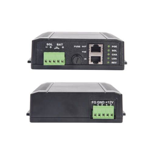 Controlador Solar POE, Entrada 12 Vcc Hasta un Panel Solar de 125 Watts, Salida PoE Pasivo en 12 Vcc Hasta 10 Watts Máximo. Controlador Solar POE, Entrada 12 Vcc Hasta un Panel Solar de 125 Watts, Salida PoE Pasivo en 12 Vcc Hasta 10 Watts Máximo.