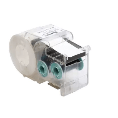 Casete de Etiquetas de Poliolefina, Cinta Continua, Color Negro Sobre Blanco, 9.65 mm x 7.6 Metros (24.93 Pies)