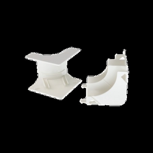 Esquinero interior, para uso con canaleta T45, Material PVC Rígido, Color Blanco Mate Esquinero interior, para uso con canaleta T45, Material PVC Rígido, Color Blanco Mate